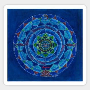 Aquarius horoscope free-hand mandala -Renate van Nijen Sticker